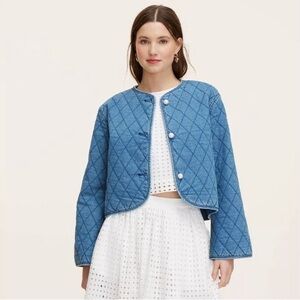 Kate Spade x Target Limited Edition Denim Jacket with Pearl Buttons NWT